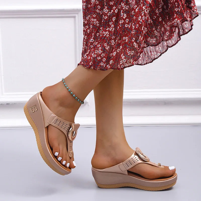 Women's Platform Wedge Flip-Flop Sandals