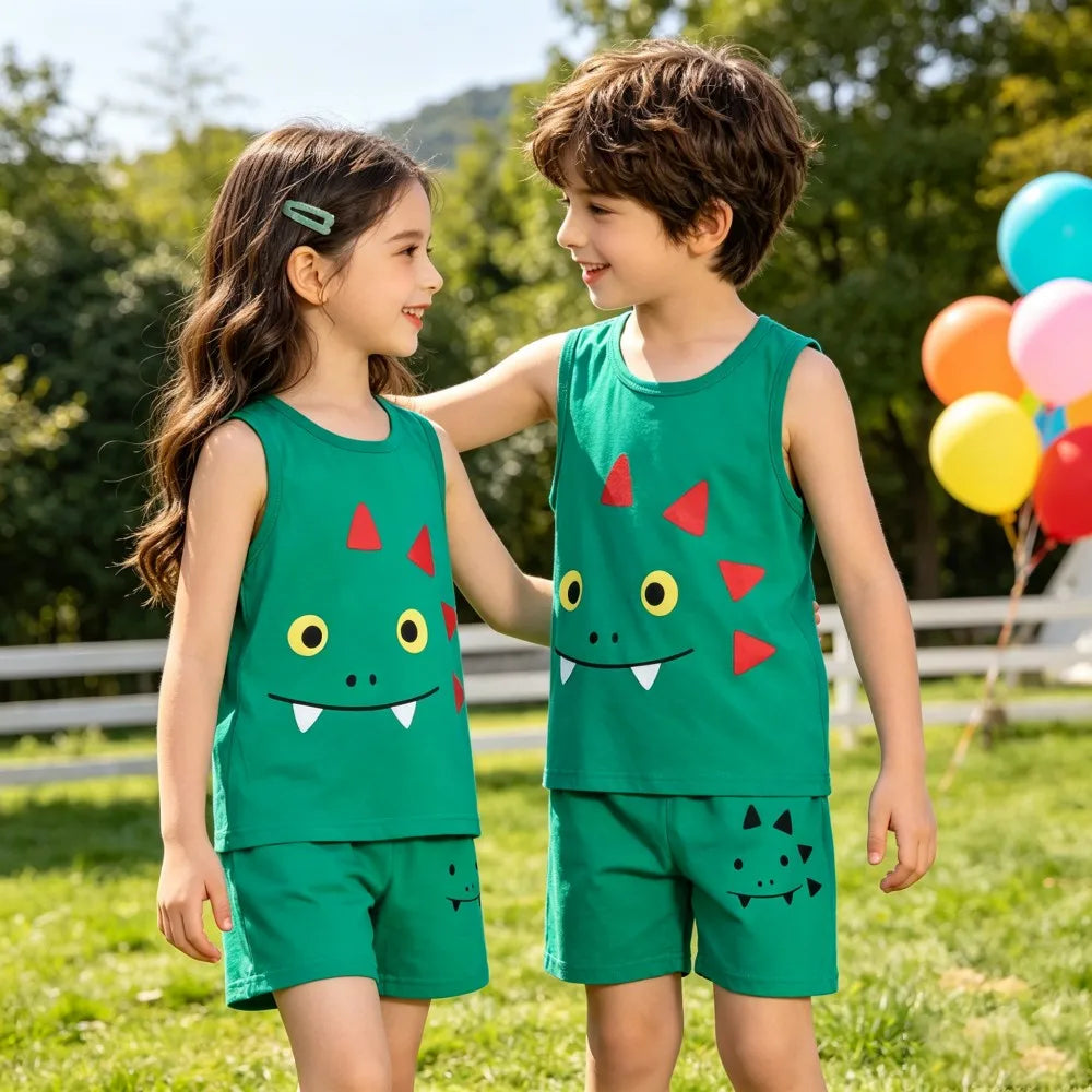 Kids' Vest & Shorts Summer Tank Set
