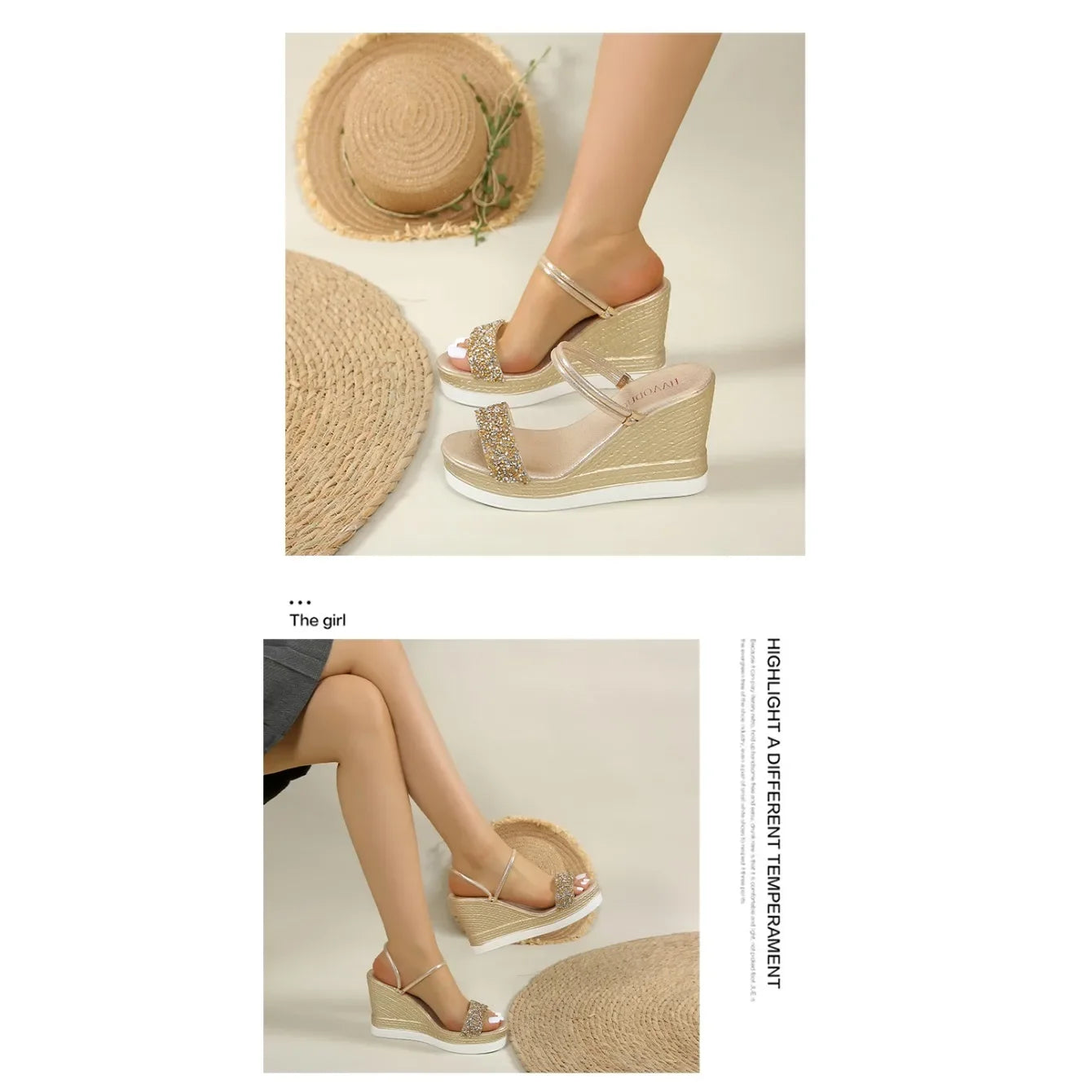 Women's Wedge Platform Slip-On Sandals