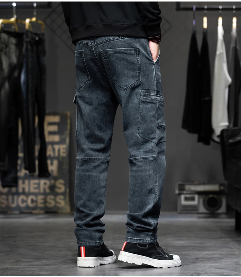 Men's Plus Size Cargo Baggy Denim Jeans