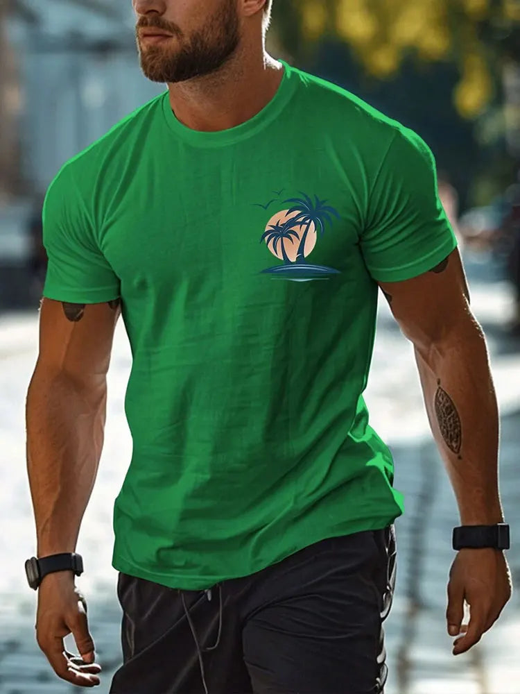Men's Hawaiian 3D Print Beach T-Shirt