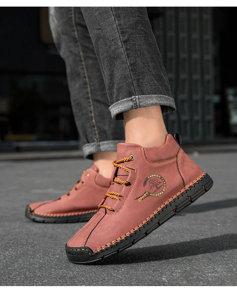 Men's Handmade Leather Outdoor Ankle Boots