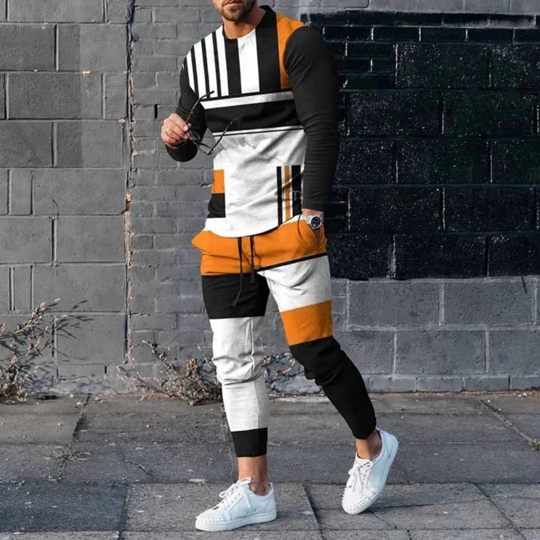 Men's Long-Sleeve Oversized Tracksuit Set