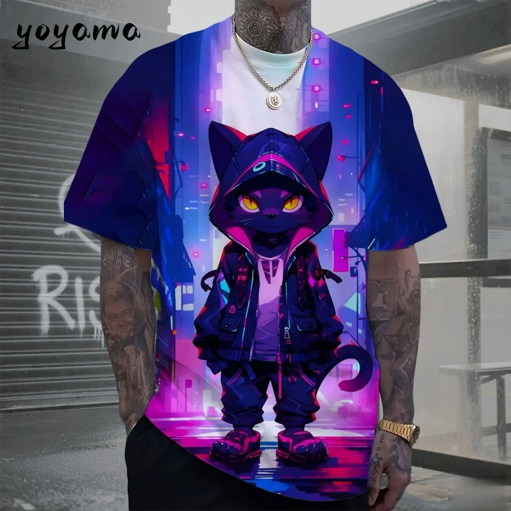 Men's 3D Retro Bear Print Quick-Dry T-Shirt