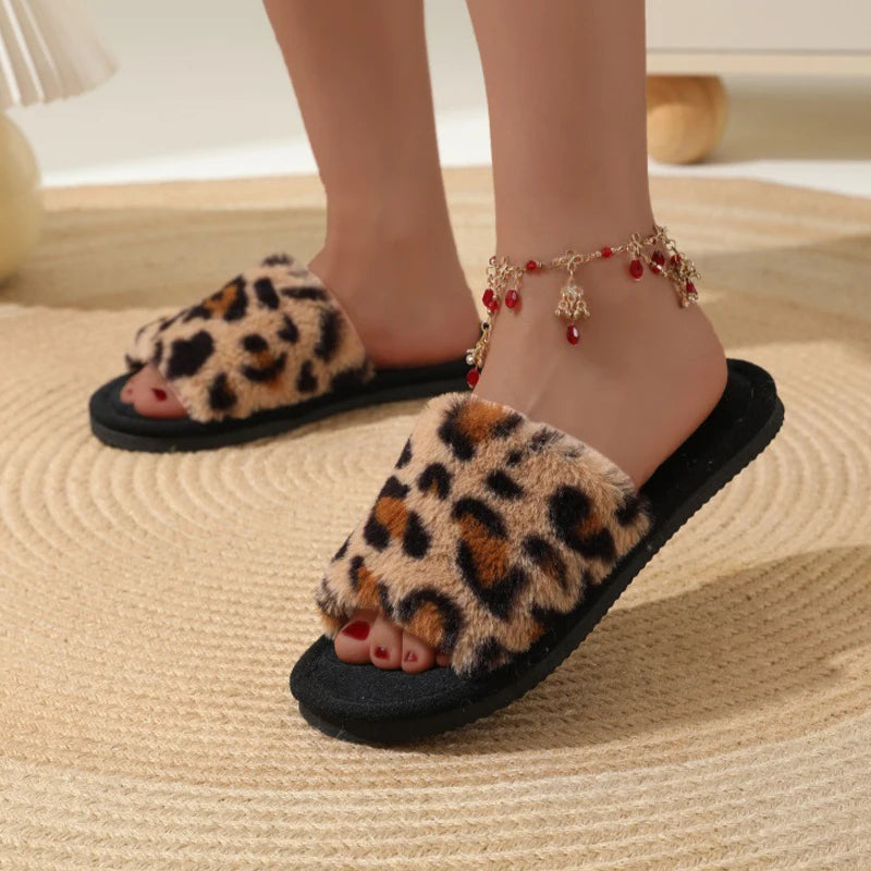 Women's Plush Indoor Slide Slippers