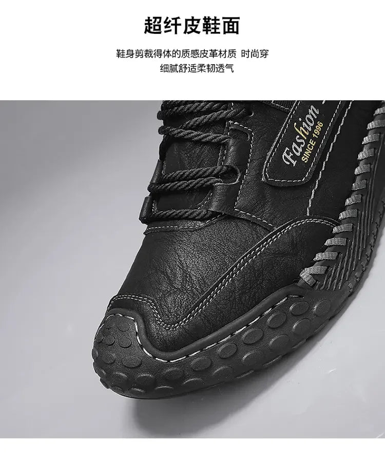 Men's Retro Lace-Up Casual Boots