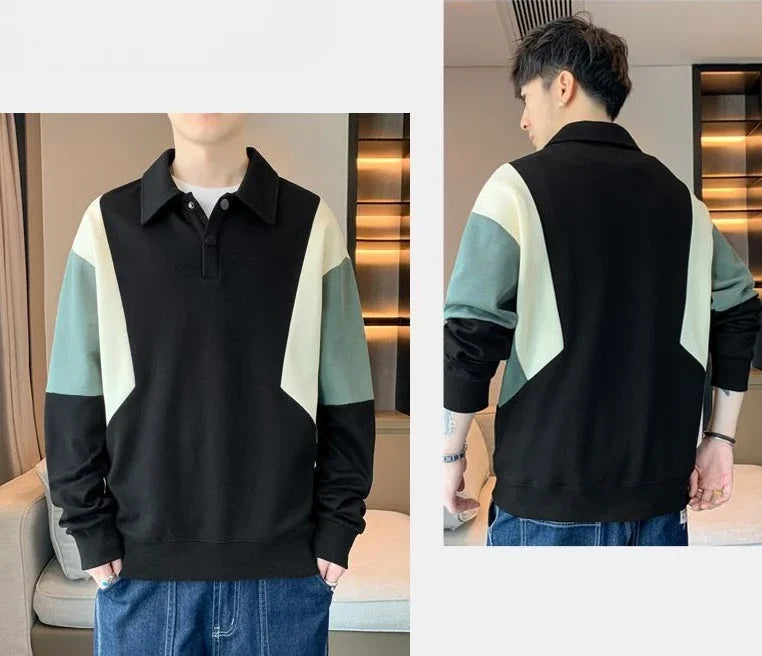 Men's Oversized Polo Sweatshirt