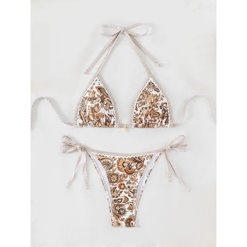 Women's Halter Triangle String Bikini