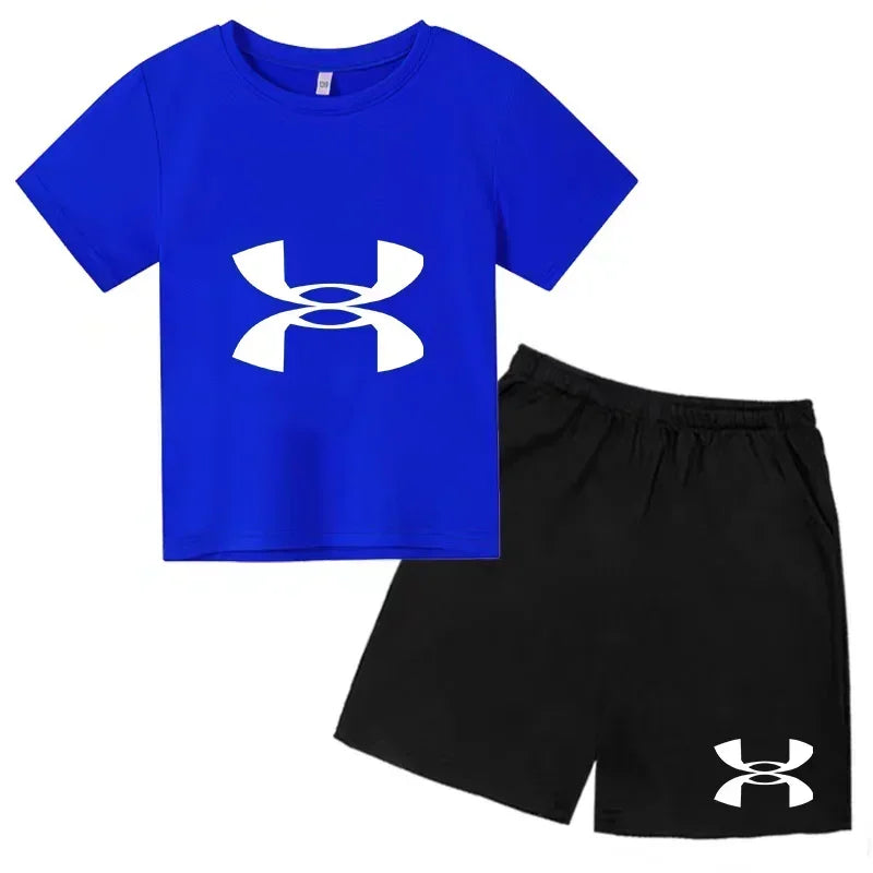 Boys' 3D Print T-Shirt & Shorts Sports Set