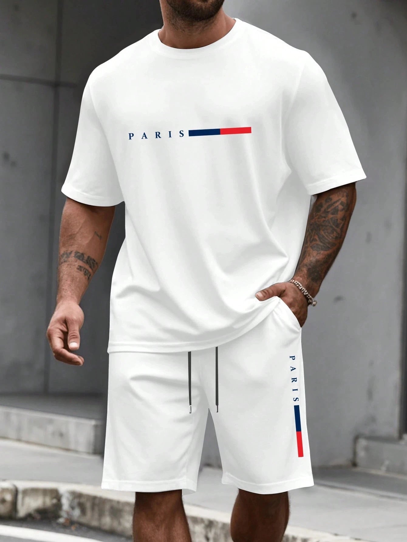 Men's O-Neck T-Shirt & Shorts Casual Set