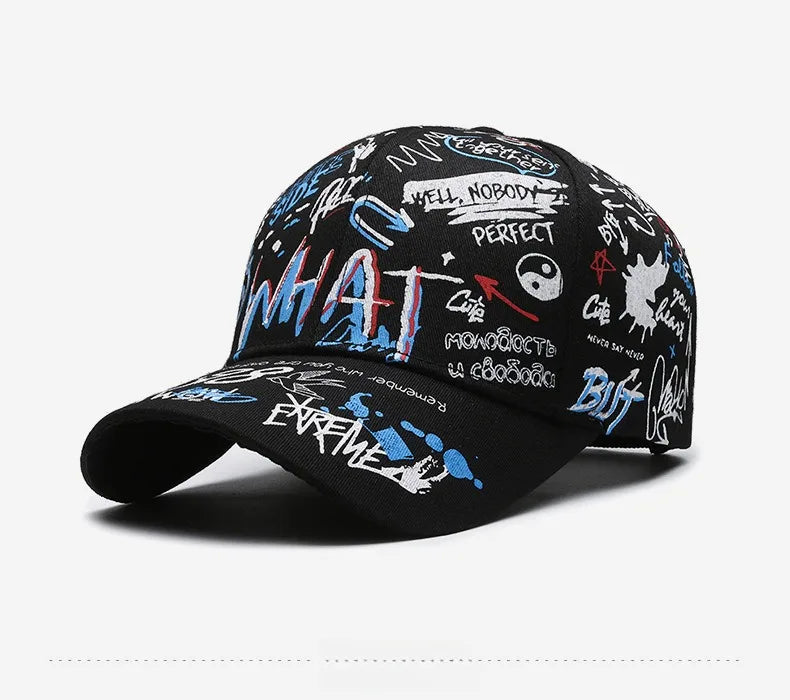 Graffiti Print Snapback Baseball Cap