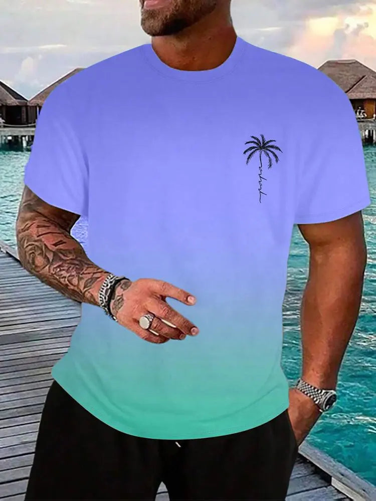 Men's Hawaiian 3D Print Beach T-Shirt