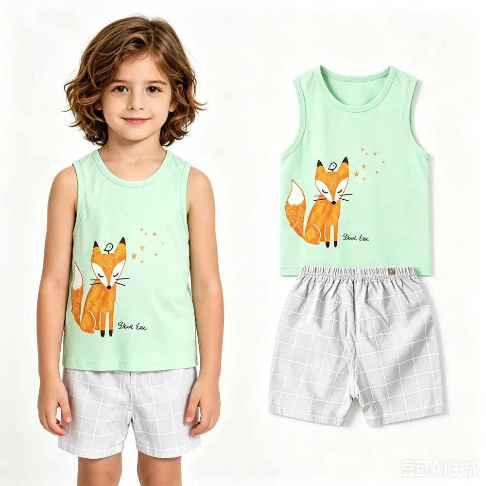 Kids' Vest & Shorts Summer Tank Set