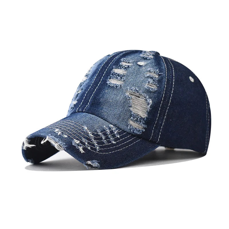 Washed Denim Snapback Trucker Hat