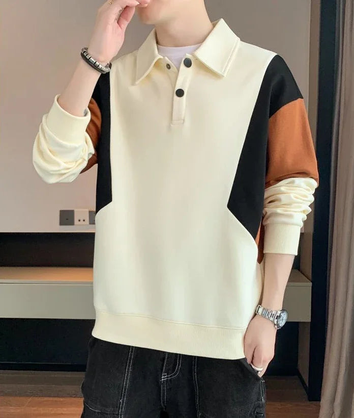 Men's Oversized Polo Sweatshirt