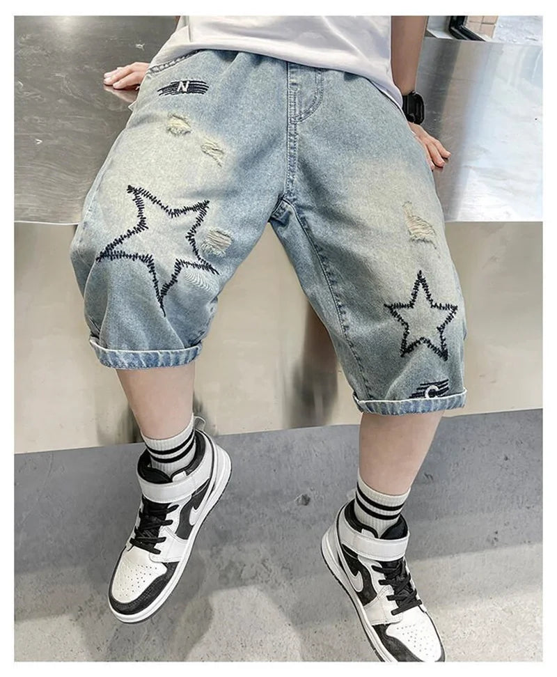 Boys' Wide-Leg Denim Shorts