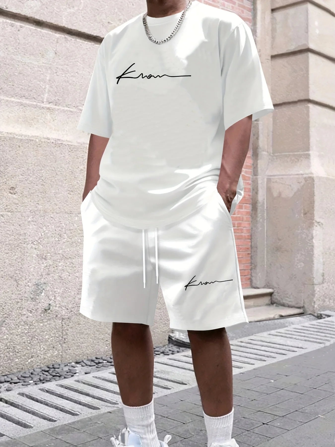 Men's King Print 3D T-Shirt & Shorts Set