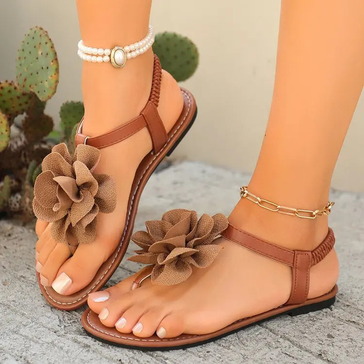 Women's Floral Flat Casual Sandals