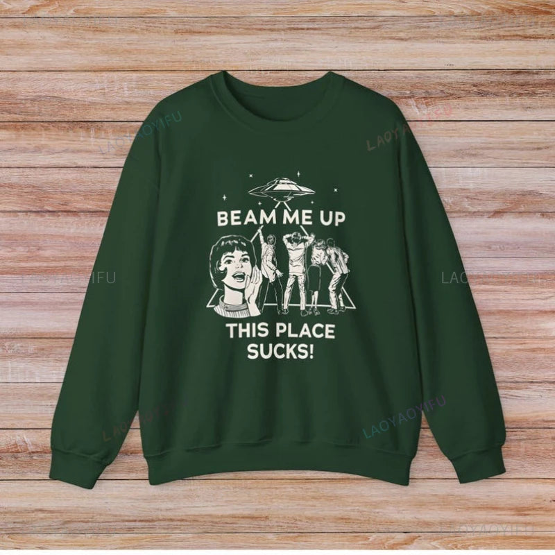 UFO Alien Retro Graphic Hoodie Sweatshirt