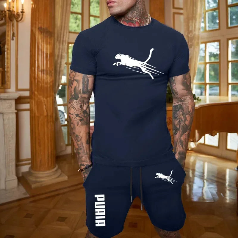 Men's Breathable T-Shirt & Shorts Summer Set