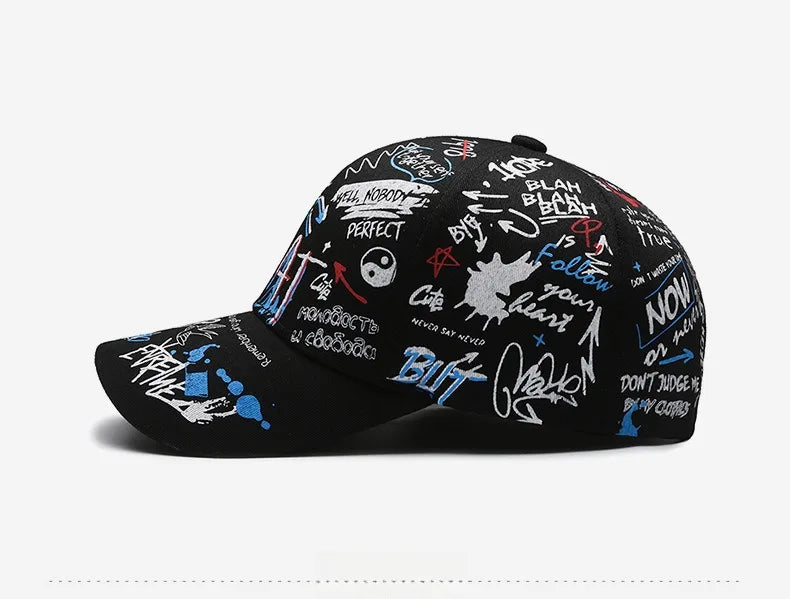 Graffiti Print Snapback Baseball Cap
