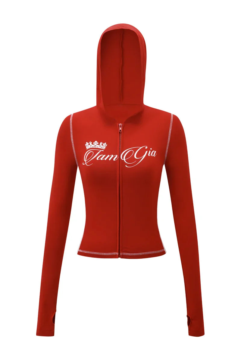 Women's Y2K Colorblock Long-Sleeve Top & Shorts Set
