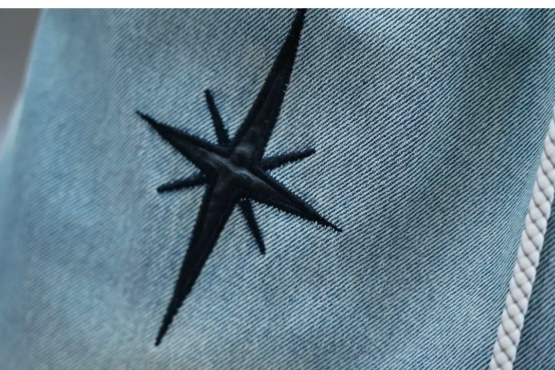 Men's Embroidered Letter Washed Baggy Jeans