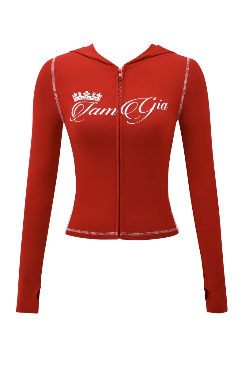 Women's Y2K Colorblock Long-Sleeve Top & Shorts Set