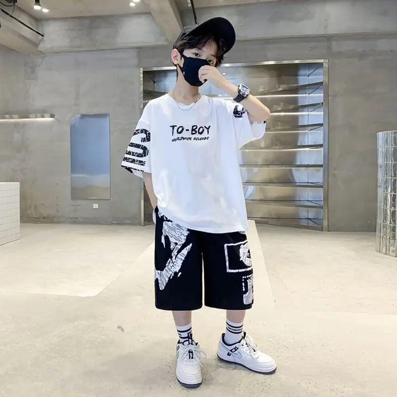 Boys' Hip-Hop T-Shirt & Pants Sports Set