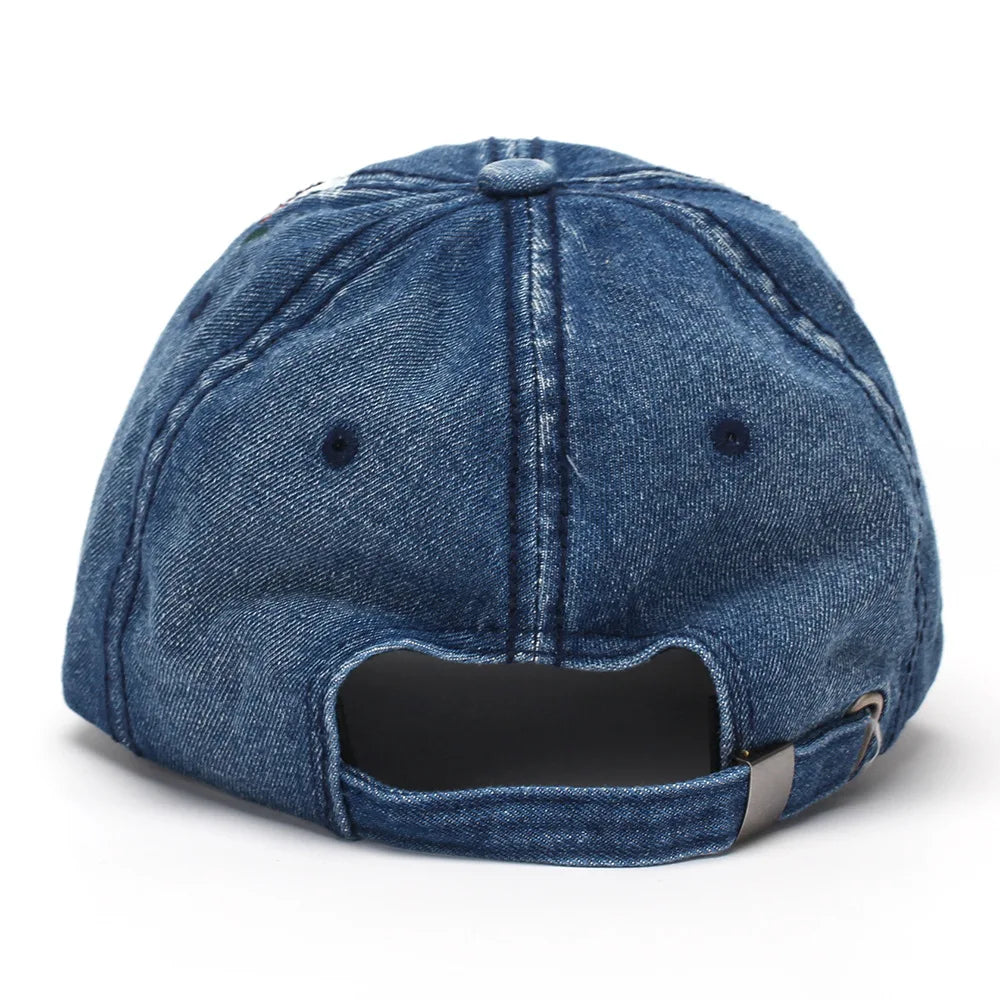 Distressed Letter-Patch Baseball Cap