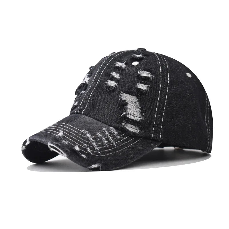 Washed Denim Snapback Trucker Hat