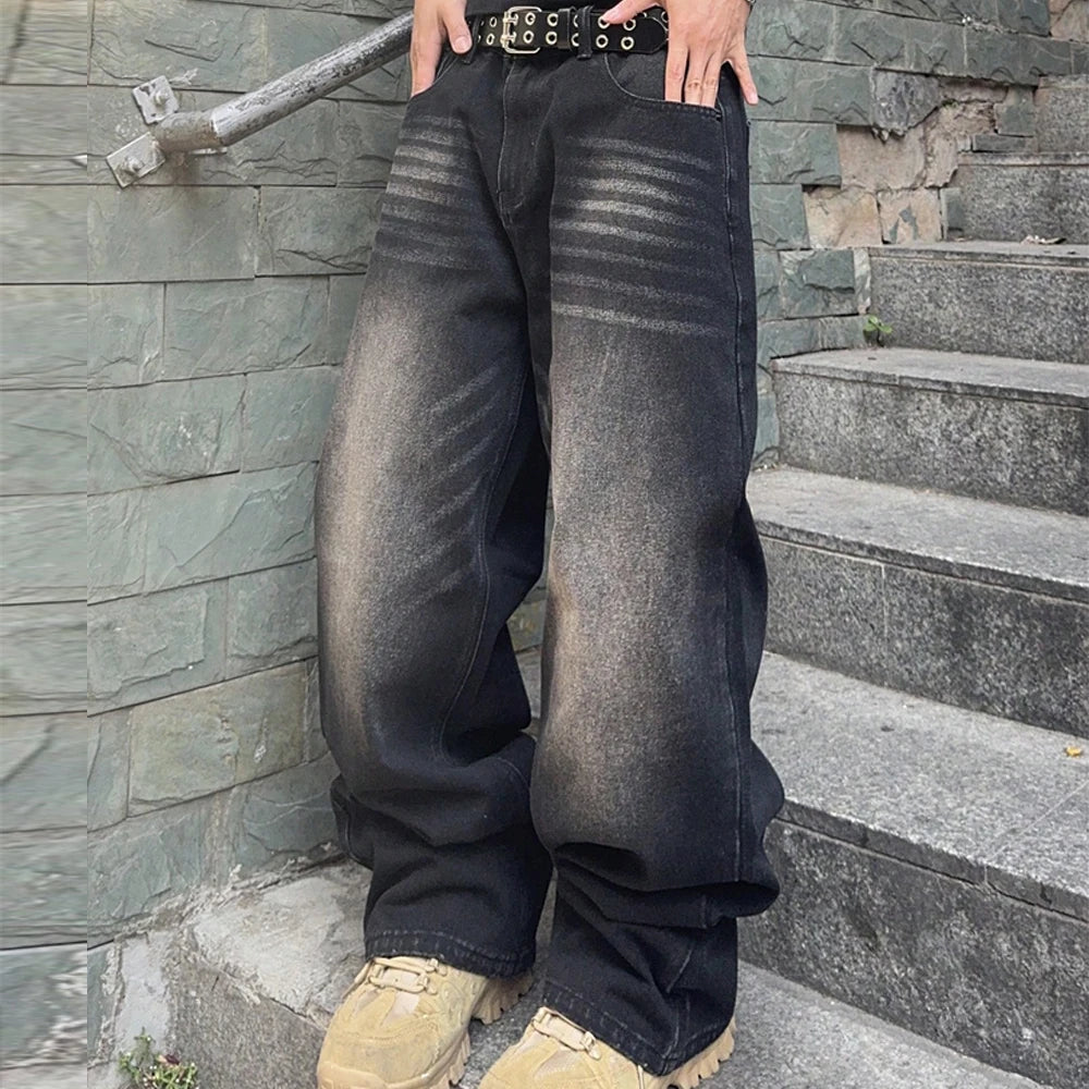 Men's Y2K Baggy Wide-Leg Denim Jeans