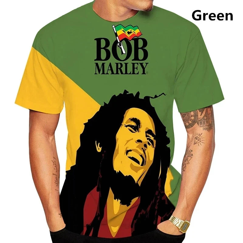 Men's Bob Marley 3D Print Graphic T-Shirt