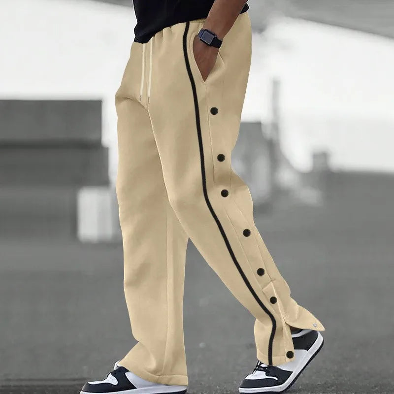 Men's Drawstring Straight-Leg Casual Pants