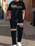 Men's 3D Navy Anchor Print Shirt & Pants Set