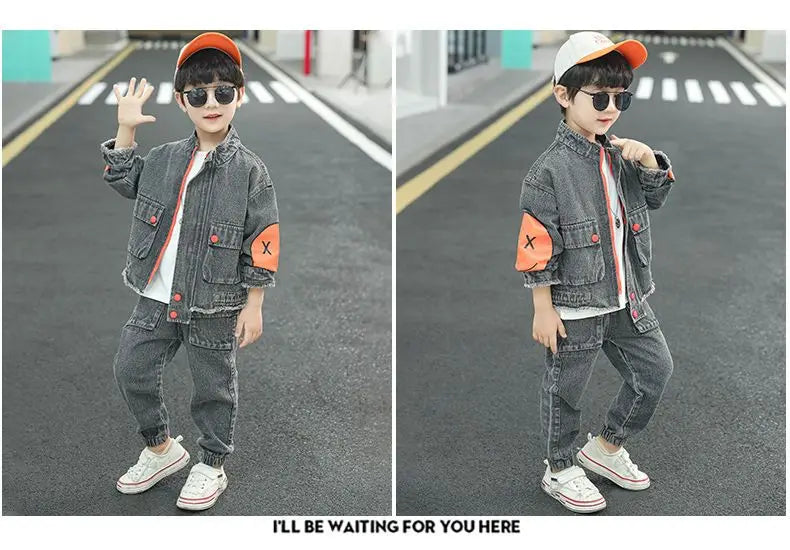 Boys' Denim Zip-Up Jacket & Jeans Set