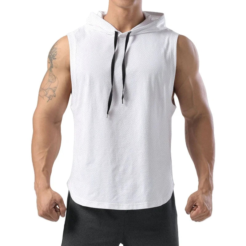 Men's Sleeveless Hooded Gym Vest