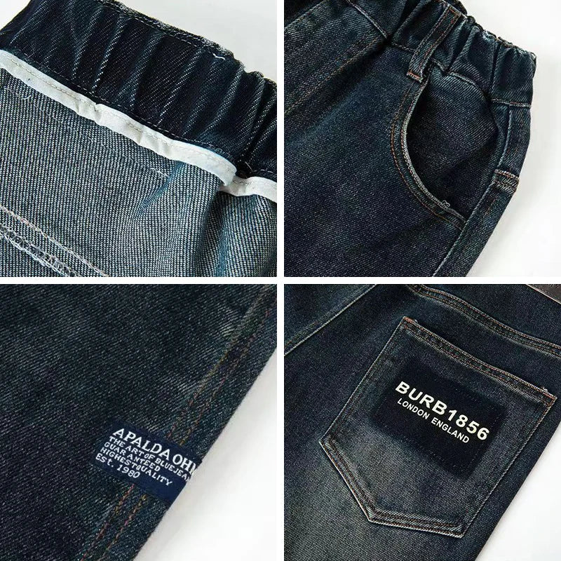 Boys' Fashion Letter Straight Denim Jeans