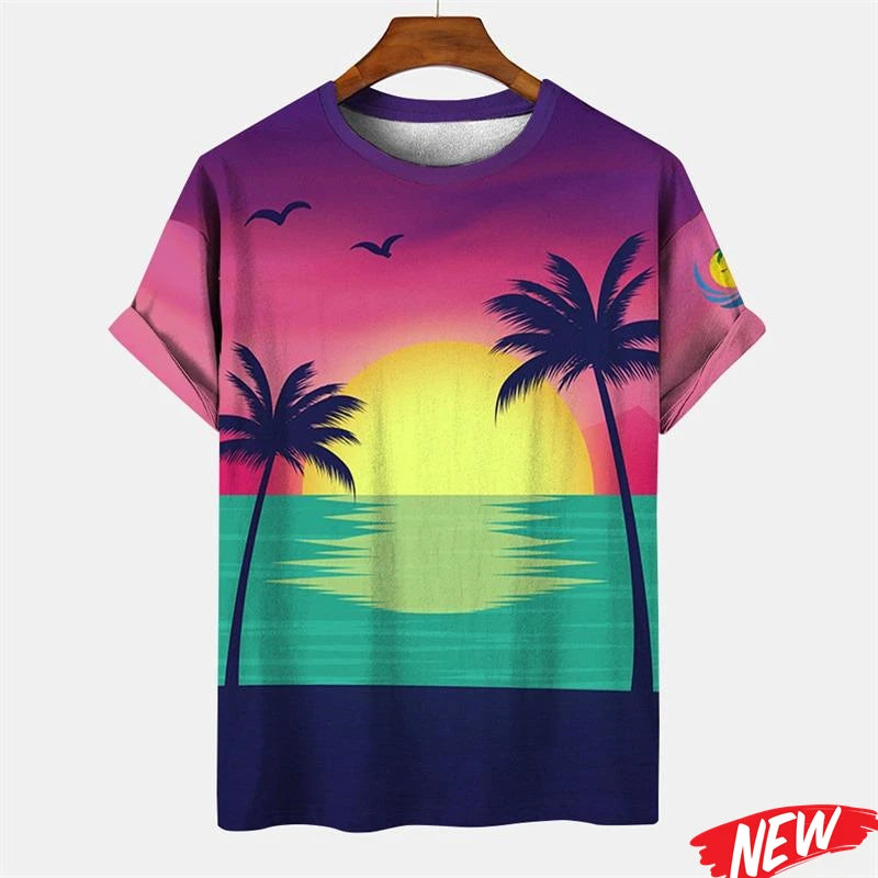 Men's Palm Tree Hawaiian Graphic T-Shirt