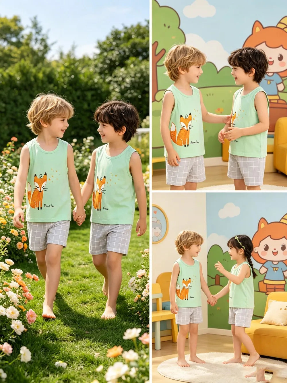 Kids' Vest & Shorts Summer Tank Set
