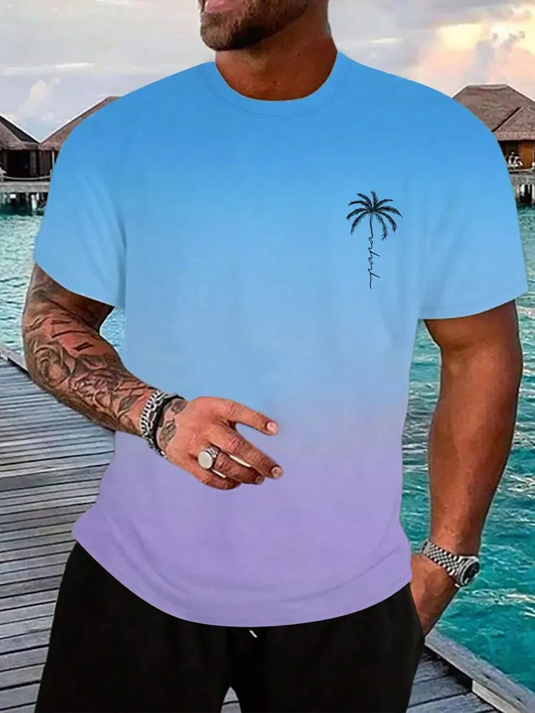 Men's Hawaiian 3D Print Beach T-Shirt