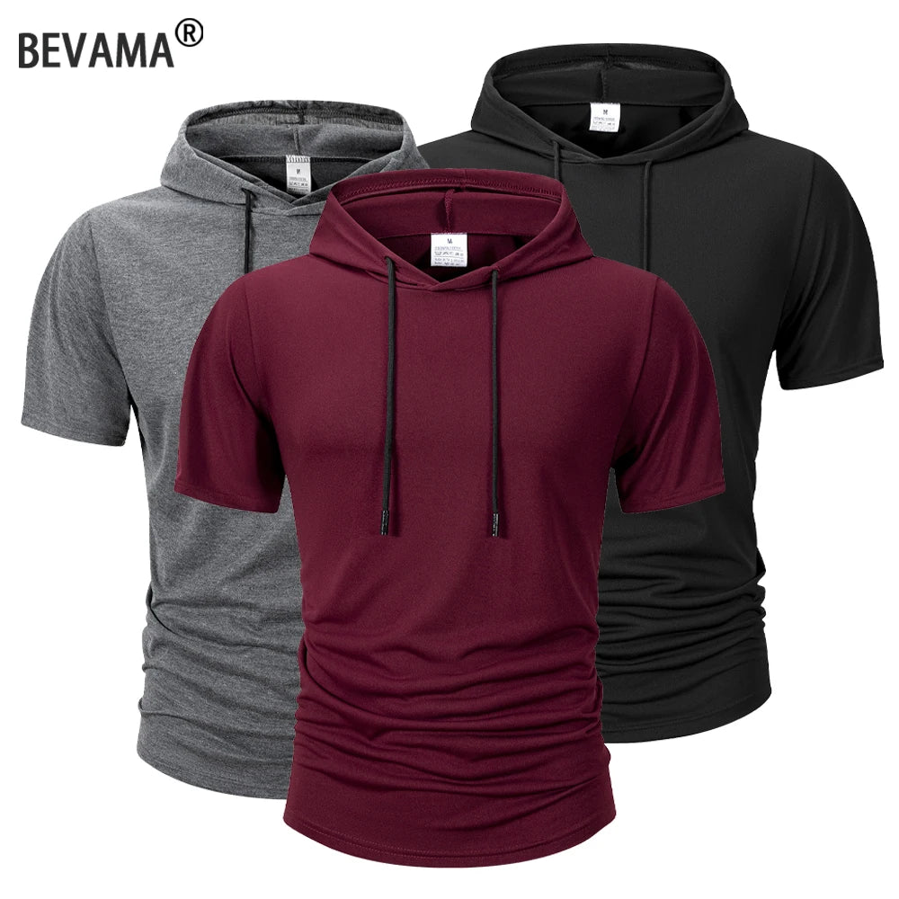 Men's Lightweight Hooded Short-Sleeve T-Shirt