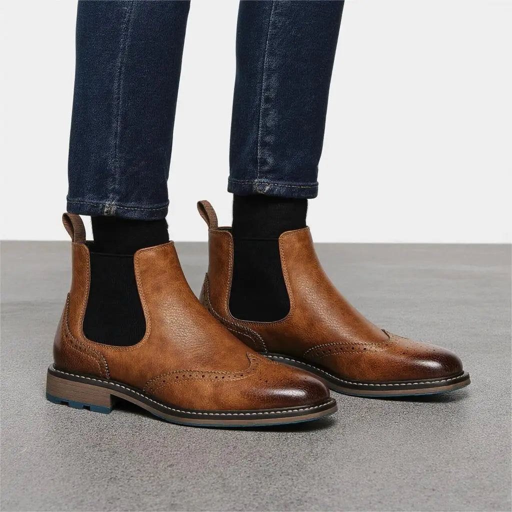 Men's Retro Leather Chelsea Boots