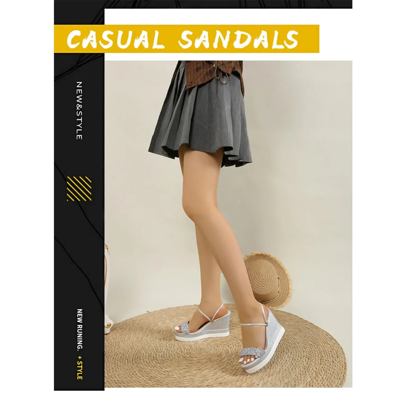 Women's Wedge Platform Slip-On Sandals