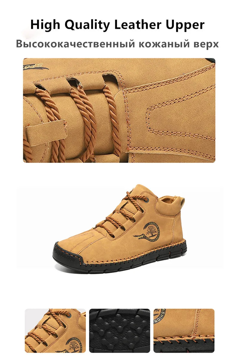 Men's Handmade Leather Outdoor Ankle Boots