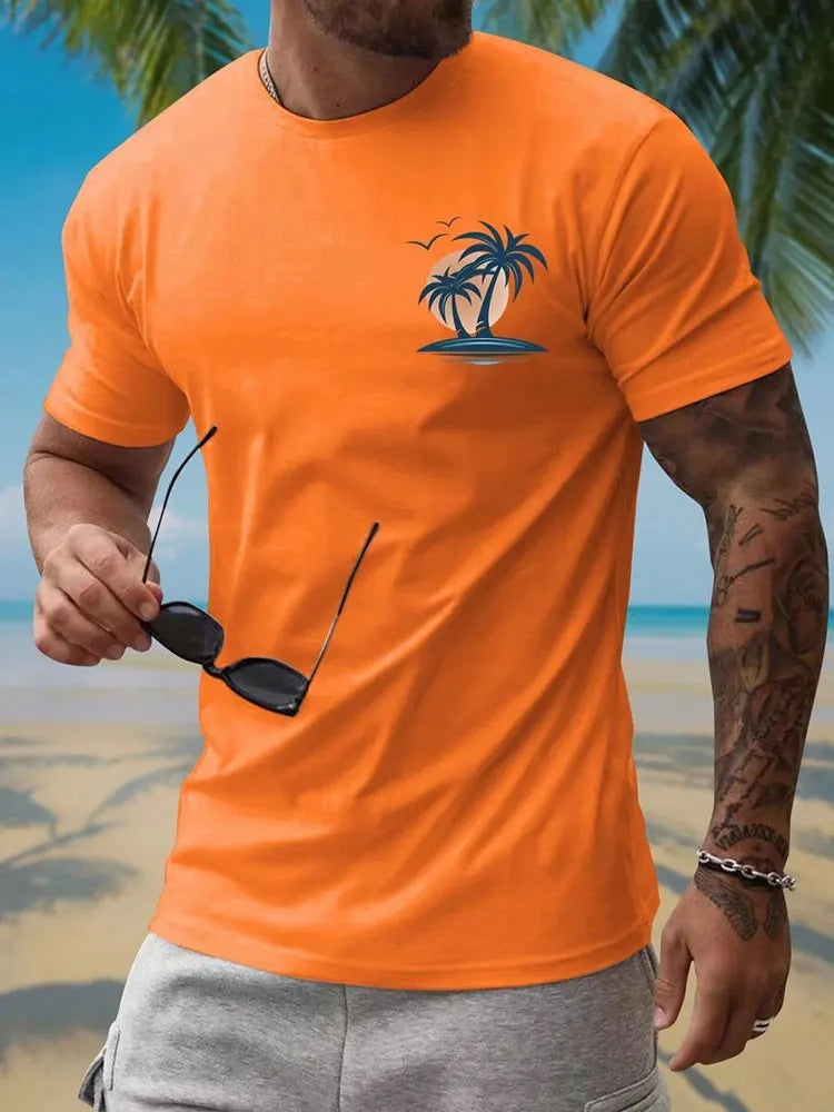 Men's Hawaiian 3D Print Beach T-Shirt