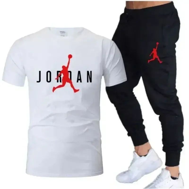 Men's Printed Leisure T-Shirt & Shorts Set