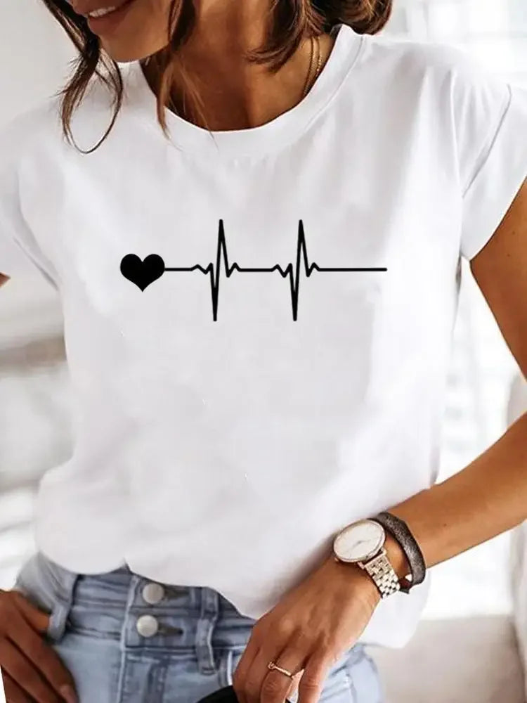 Women's Love Print Casual T-Shirt
