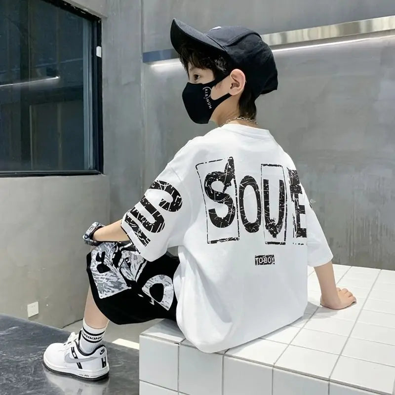 Boys' Hip-Hop T-Shirt & Pants Sports Set
