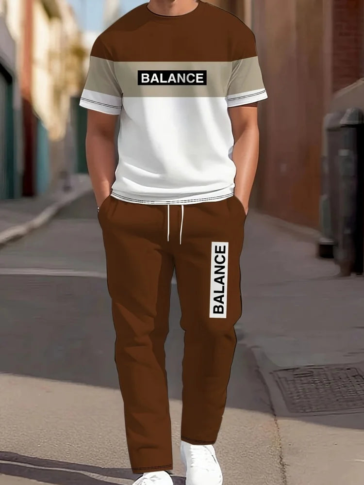 Men's 3D Navy Anchor Print Shirt & Pants Set